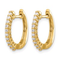 14K Yellow Gold 0.25 Carat Lab Grown Diamond VS SI+ G+ Complete Hinged Hoop Earrings view 2