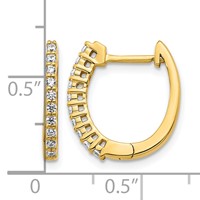 14K Yellow Gold 0.25 Carat Lab Grown Diamond VS SI+ G+ Complete Hinged Hoop Earrings view 4