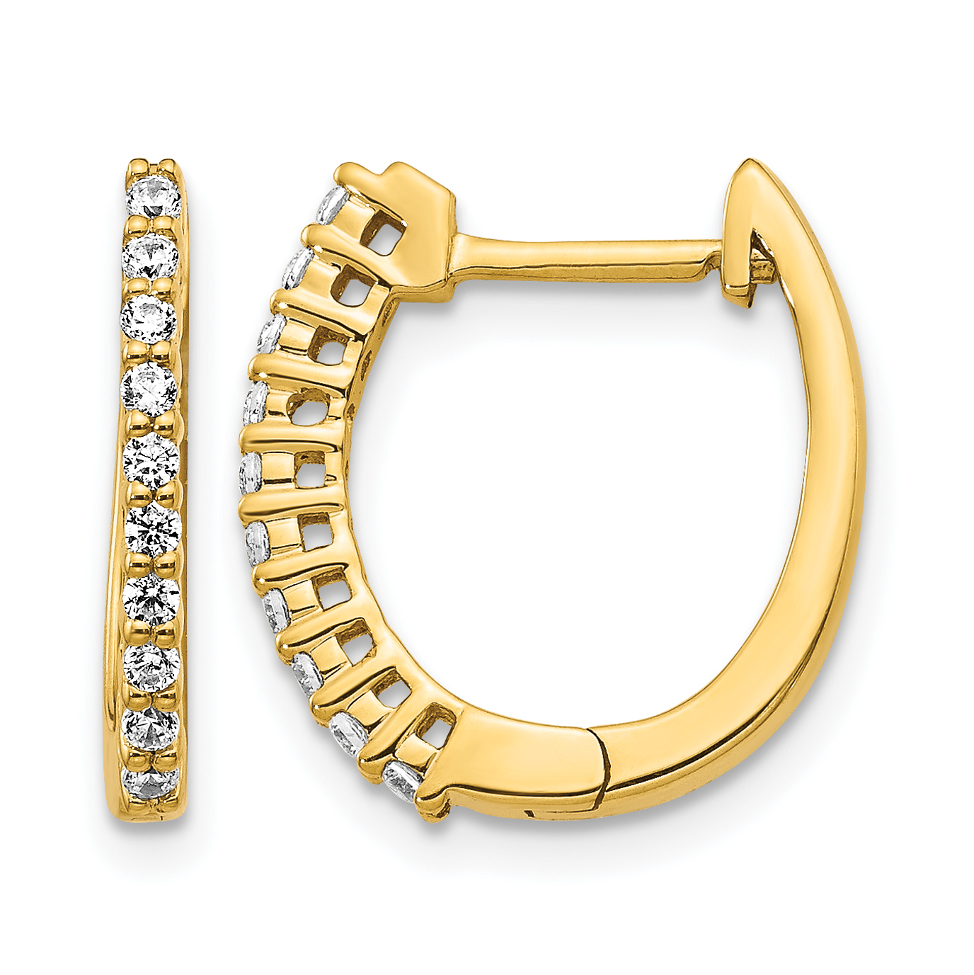 14k Diamond Hinged Hoop Earrings (EM5411-025-YA)