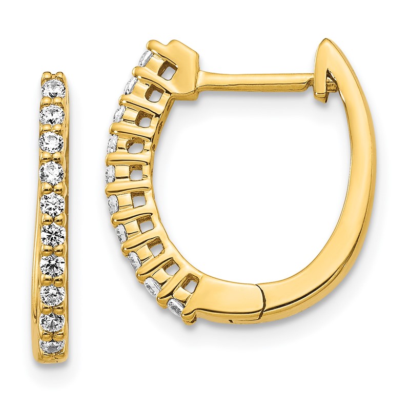 14k 1/4 carat Lab Grown Diamond VS/SI+ G+ Complete Hinged Hoop Earrings
