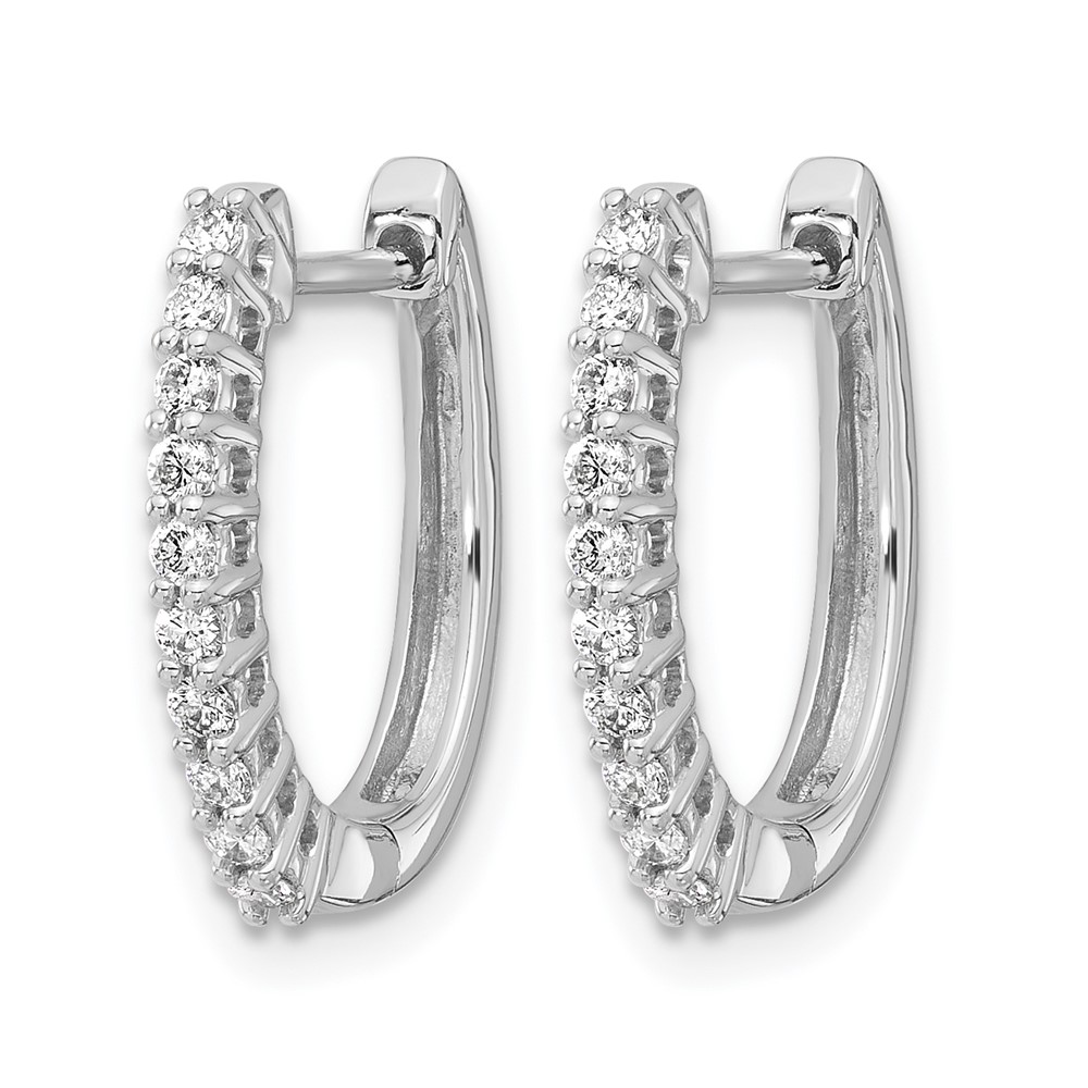 14k White Gold 1/3 carat Lab Grown Diamond VS/SI+ G+ Complete Hinged Hoop Earrings (EM5411-033-WLG)