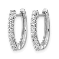 14K White Gold 0.33 Carat Lab Grown Diamond VS SI+ G+ Complete Hinged Hoop Earrings view 2