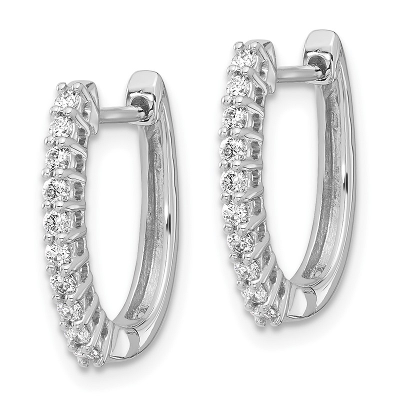 14k White Gold 1/3 carat Lab Grown Diamond VS/SI+ G+ Complete Hinged Hoop Earrings