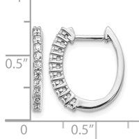 14K White Gold 0.33 Carat Lab Grown Diamond VS SI+ G+ Complete Hinged Hoop Earrings view 4
