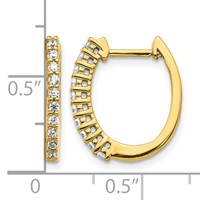 14K Yellow Gold 0.33 Carat Lab Grown Diamond VS SI+ G+ Complete Hinged Hoop Earrings view 2