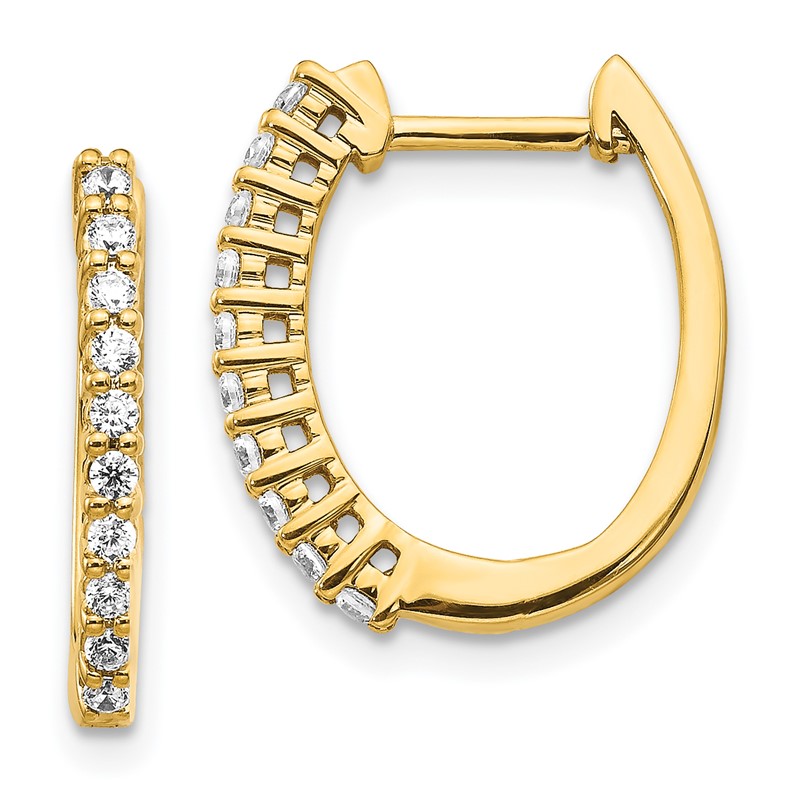 14k 1/3 carat Lab Grown Diamond VS/SI+ G+ Complete Hinged Hoop Earrings
