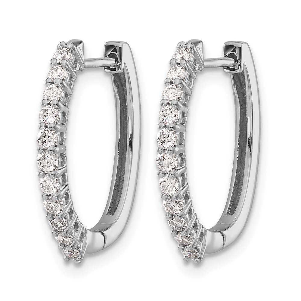 14k White Gold 1/2 carat Lab Grown Diamond VS/SI+ G+ Complete Hinged Hoop Earrings (EM5411-050-WLG)