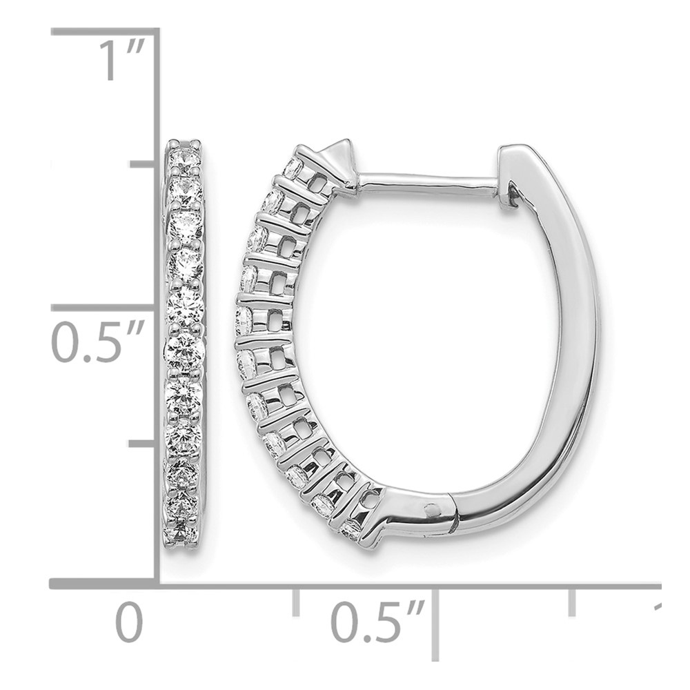 14k White Gold Diamond Hinged Hoop Earrings (EM5411-050-WA)
