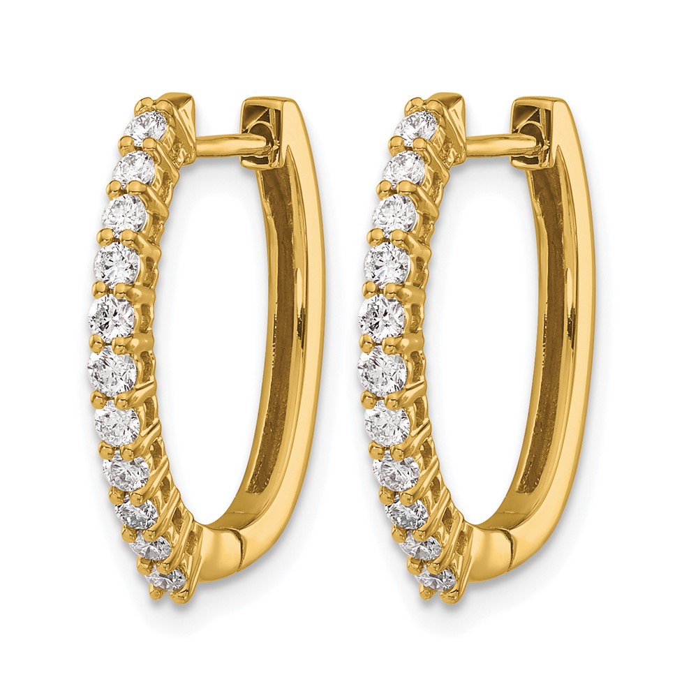14k 1/2 carat Lab Grown Diamond VS/SI+ G+ Complete Hinged Hoop Earrings (EM5411-050-YLG)