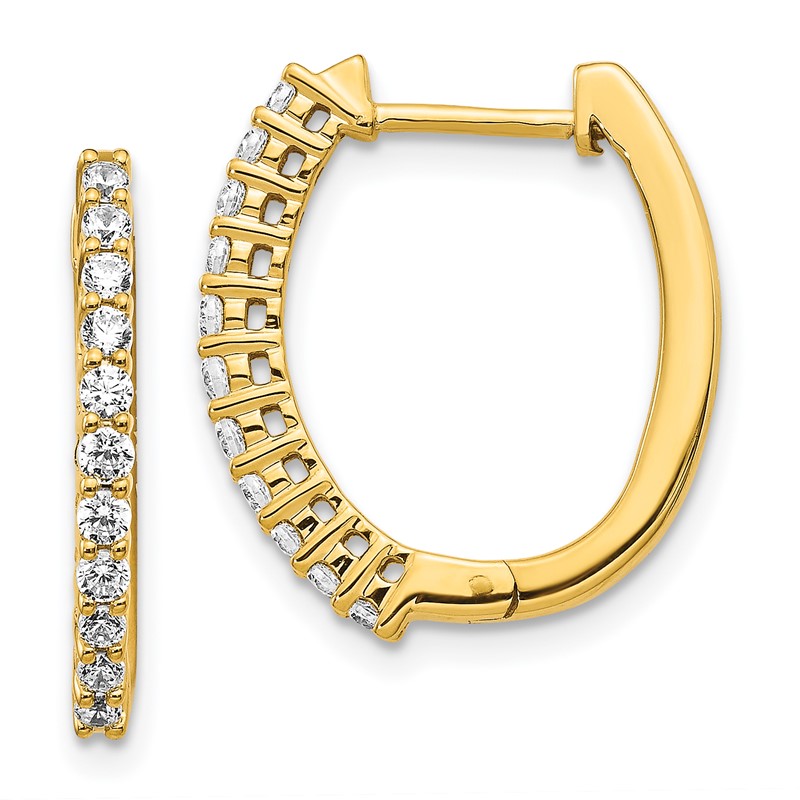14k 1/2 carat Lab Grown Diamond VS/SI+ G+ Complete Hinged Hoop Earrings