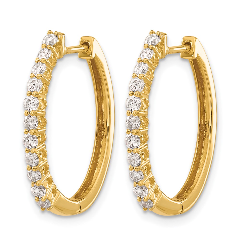 14k Diamond Hinged Hoop Earrings (EM5412-075-YA)