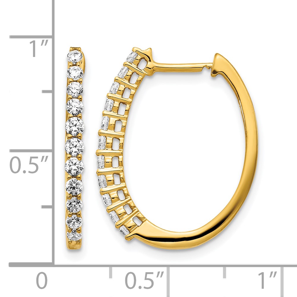 14k Diamond Hinged Hoop Earrings (EM5412-075-YA)