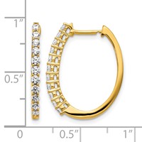 14K Yellow Gold 0.75 Carat Lab Grown Diamond VS SI+ G+ Complete Hinged Hoop Earrings view 4