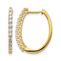 14K Yellow Gold 0.75 Carat Lab Grown Diamond VS SI+ G+ Complete Hinged Hoop Earrings view 1