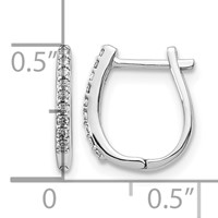 14K White Gold 0.10 Carat Lab Grown Diamond VS SI+ G+ Complete Hinged Hoop Earrings view 4