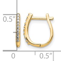 14K Yellow Gold 0.10 Carat Lab Grown Diamond VS SI+ G+ Complete Hinged Hoop Earrings view 3