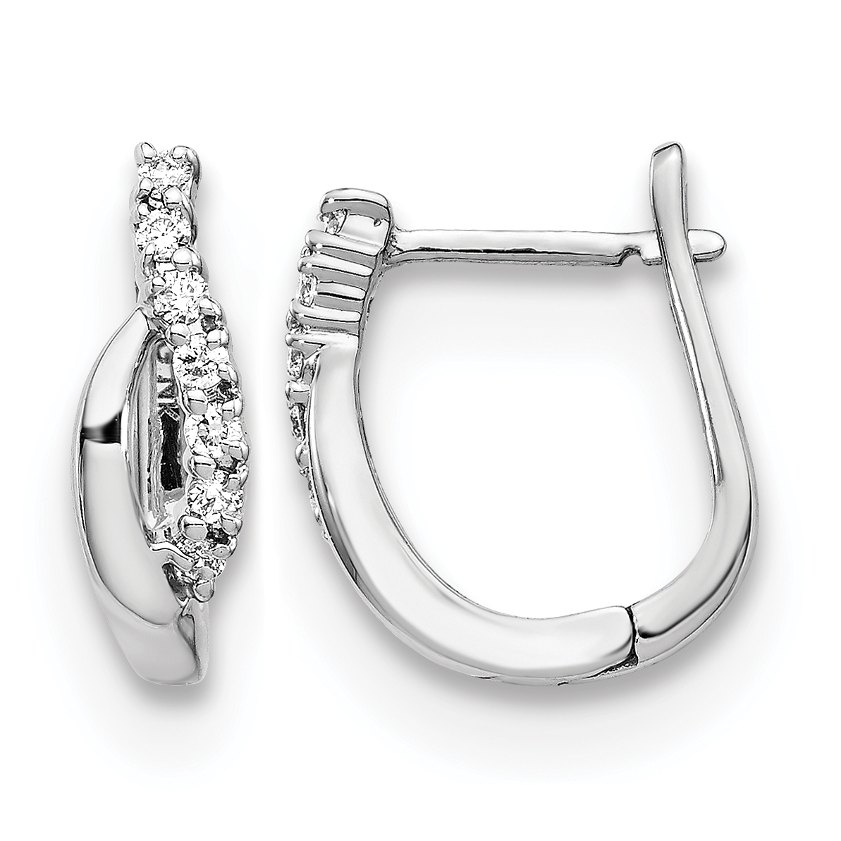14k White Gold Diamond Hinged Earrings (EM5414-013-WA)