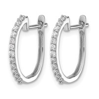 14K White Gold 0.20 Carat Lab Grown Diamond VS SI+ G+ Complete Hinged Hoop Earrings view 2