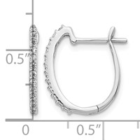 14K White Gold 0.20 Carat Lab Grown Diamond VS SI+ G+ Complete Hinged Hoop Earrings view 4