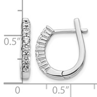 14K White Gold 0.50 Carat Lab Grown Diamond VS SI+ G+ Complete Hinged Hoop Earrings view 2