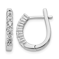 14K White Gold 0.50 Carat Lab Grown Diamond VS SI+ G+ Complete Hinged Hoop Earrings view 1