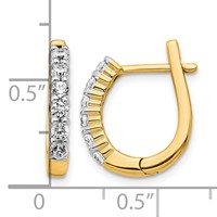 14K Yellow Gold 0.50 Carat Lab Grown Diamond VS SI+ G+ Complete Hinged Hoop Earrings view 2