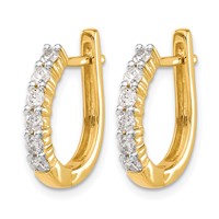 14K Yellow Gold 0.75 Carat Lab Grown Diamond VS SI+ G+ Complete Hinged Hoop Earrings view 2