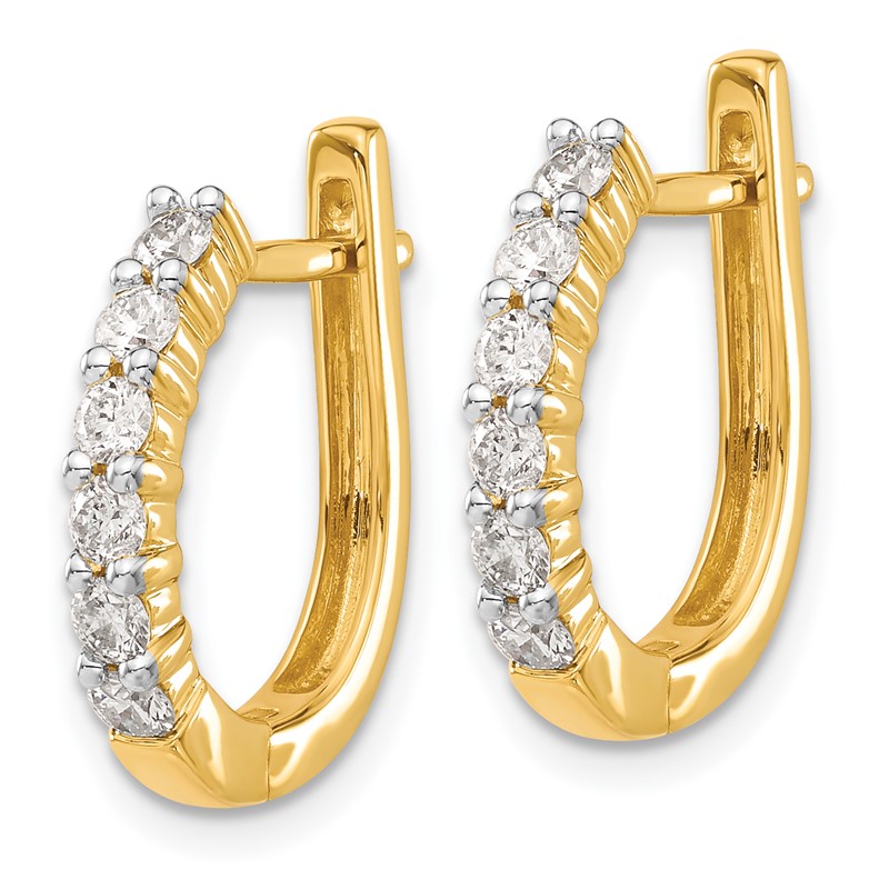 14k 3/4 carat Lab Grown Diamond VS/SI+ G+ Complete Hinged Hoop Earrings