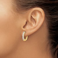 14K Yellow Gold 0.75 Carat Lab Grown Diamond VS SI+ G+ Complete Hinged Hoop Earrings view 3