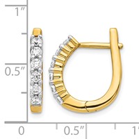 14K Yellow Gold 0.75 Carat Lab Grown Diamond VS SI+ G+ Complete Hinged Hoop Earrings view 4