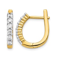 14K Yellow Gold 0.75 Carat Lab Grown Diamond VS SI+ G+ Complete Hinged Hoop Earrings view 1