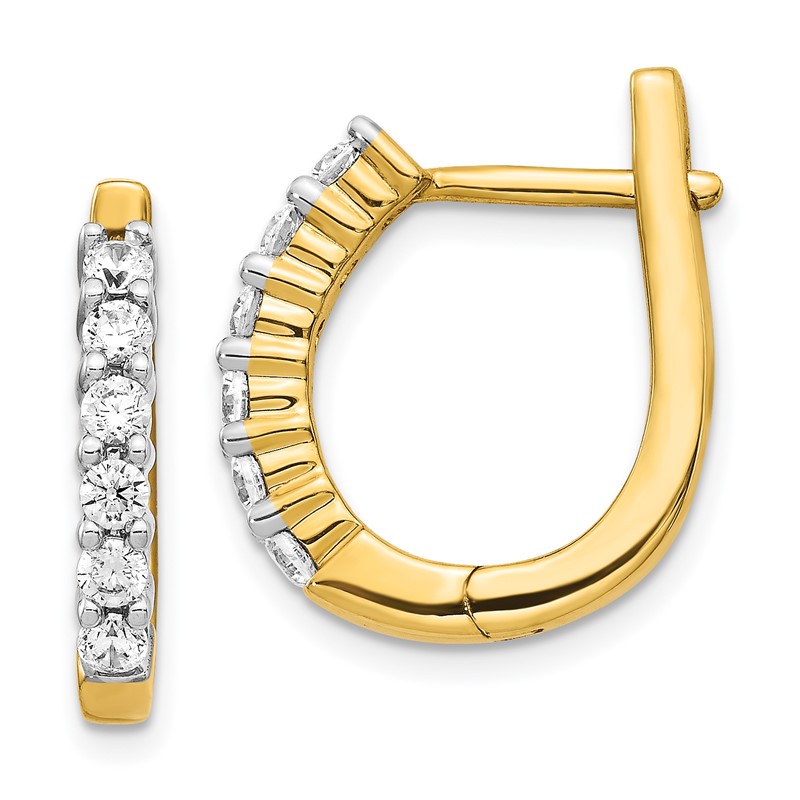 14k 3/4 carat Lab Grown Diamond VS/SI+ G+ Complete Hinged Hoop Earrings