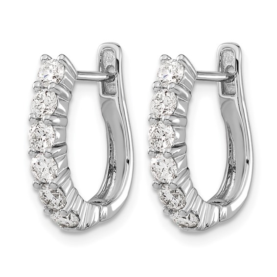 "14k White Gold (Holds 12-2.8mm Round) Hinged Hoop Earring Mtgs Only, No dias."