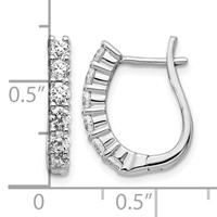 14K White Gold 1 Carat Lab Grown Diamond VS SI+ G+ Complete Hinged Hoop Earrings view 4