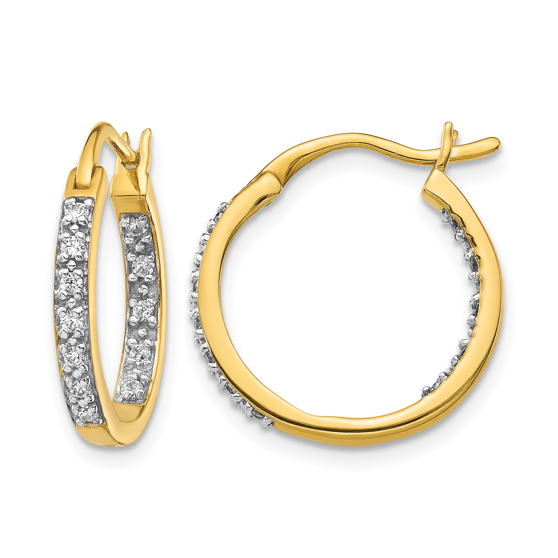 14k Diamond In/Out Hoop Earrings (EM5423-025-YA)