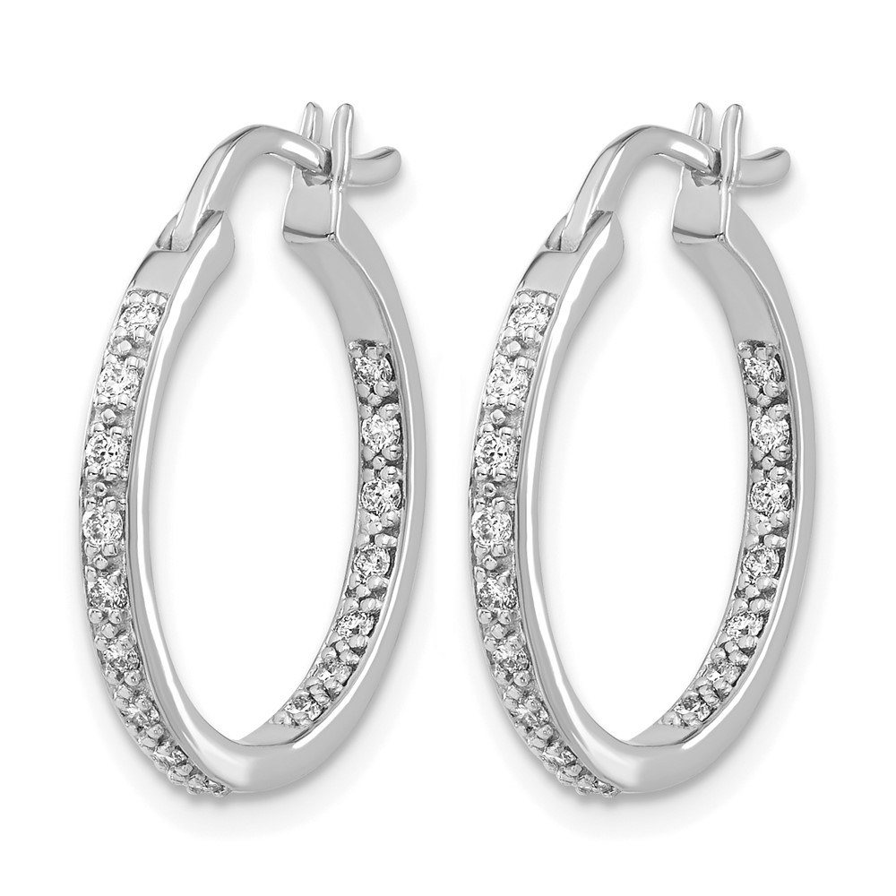 14k White Gold Diamond In/Out Hoop Earrings (EM5423-033-WA)