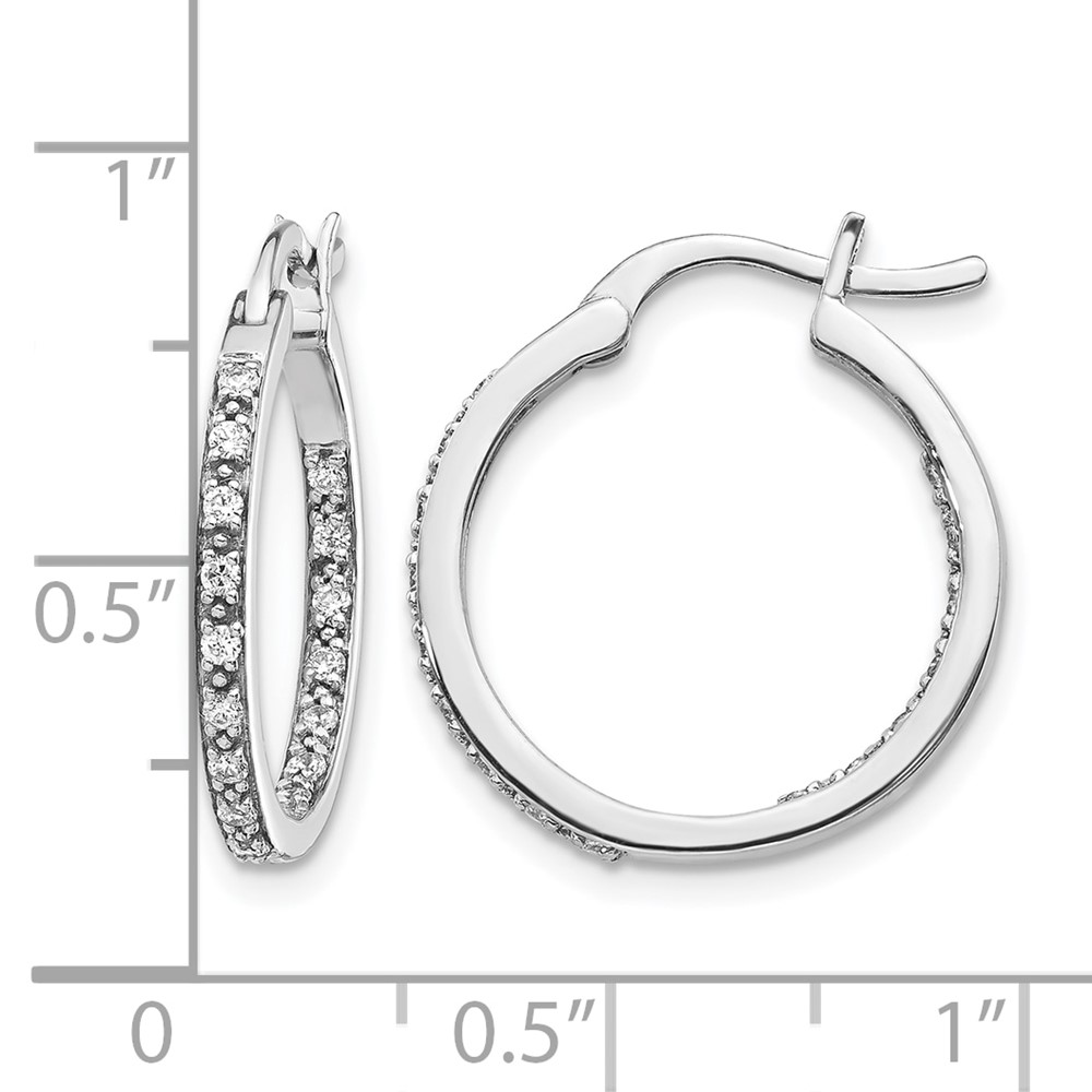 14k White Gold Diamond In/Out Hoop Earrings (EM5423-033-WA)
