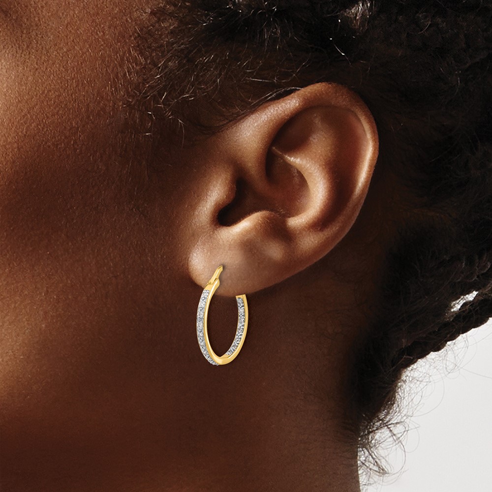 14k Diamond In/Out Hoop Earrings (EM5423-033-YA)