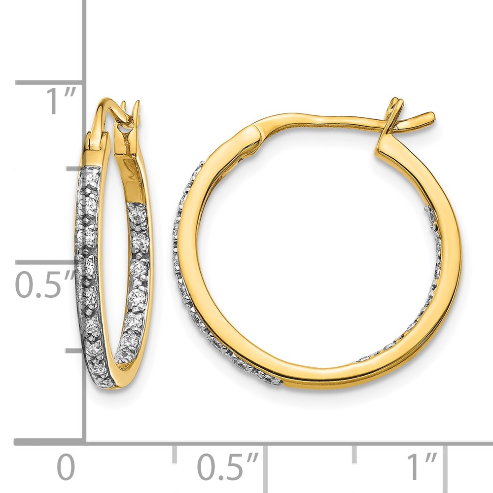 14k Diamond In/Out Hoop Earrings (EM5423-033-YA)