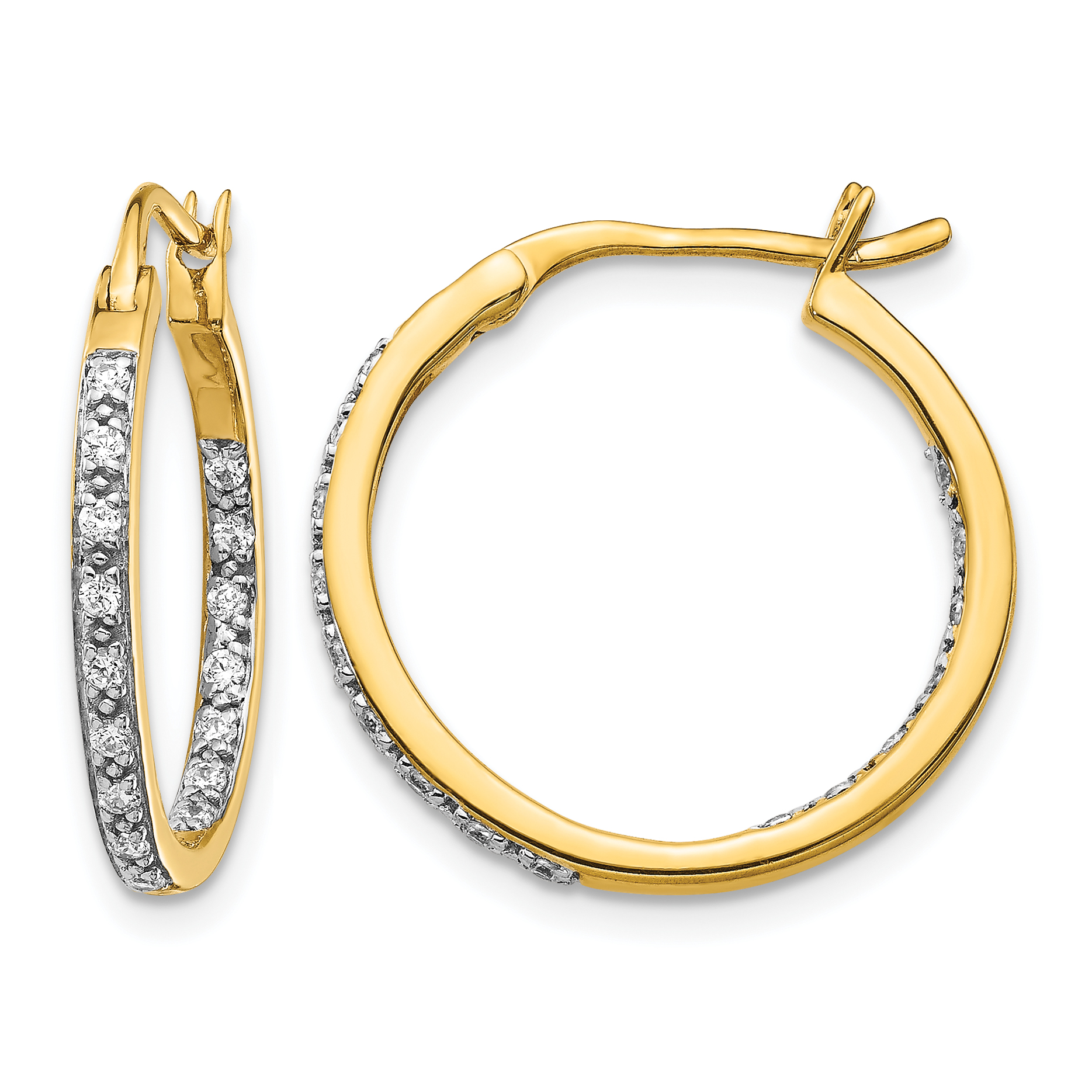 14k Diamond In/Out Hoop Earrings (EM5423-033-YA)