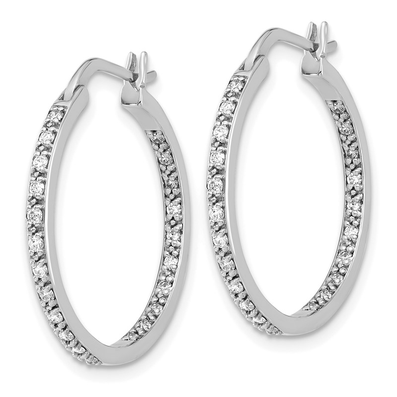 14k White Gold 1/2 carat Lab Grown Diamond VS/SI+ G+ Complete In and Out Hoop Earrings