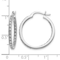 14K White Gold 0.50 Carat Lab Grown Diamond VS SI+ G+ Complete in and Out Hoop Earrings view 4
