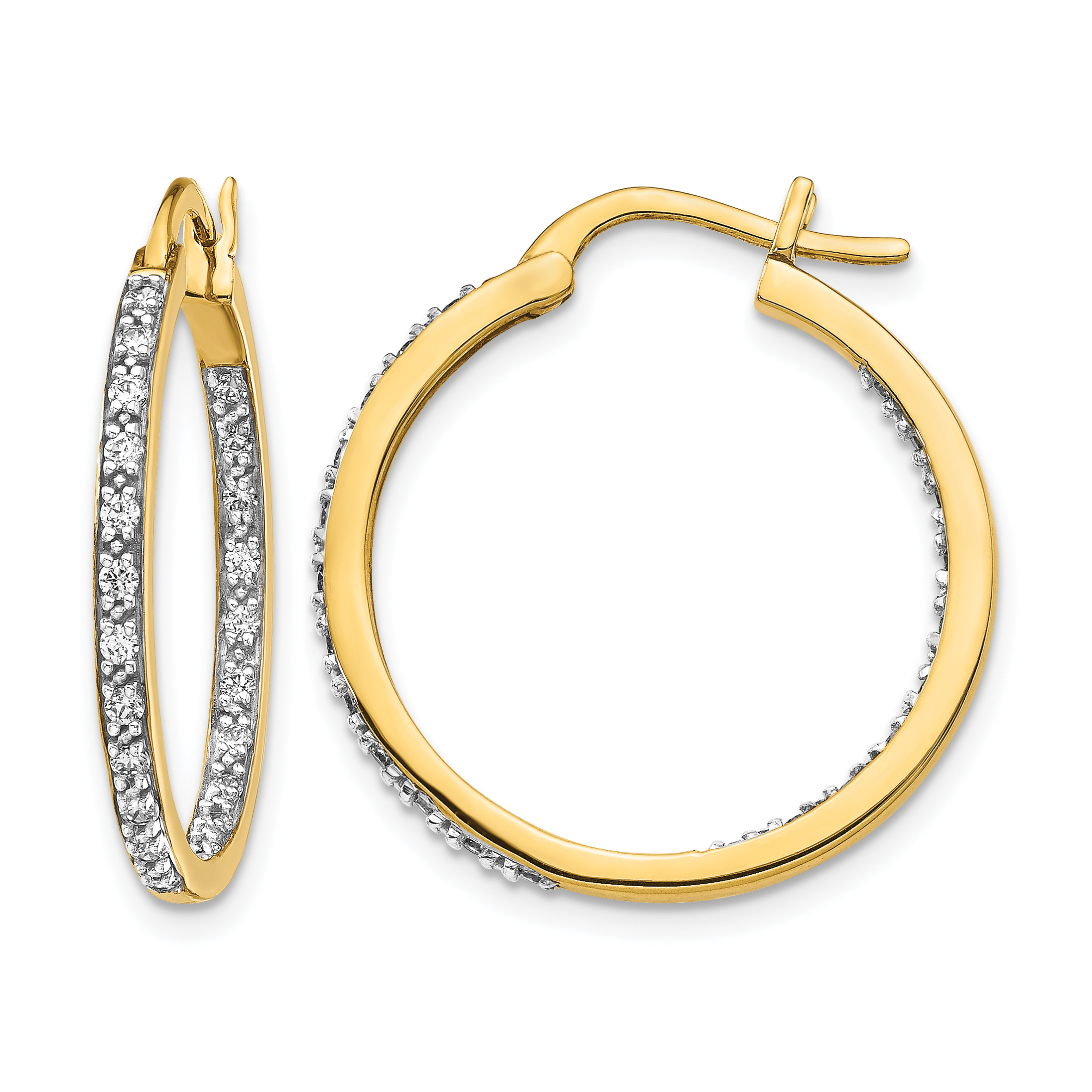14k Diamond In/Out Hoop Earrings (EM5423-050-YA)