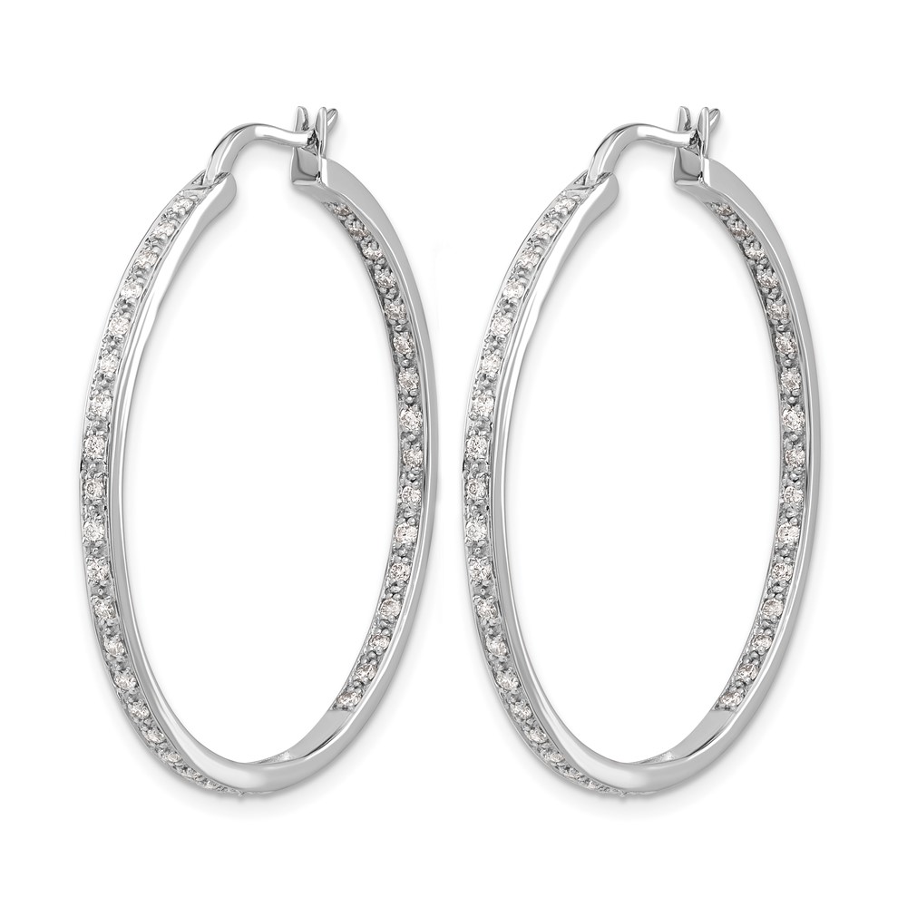 14k White Gold Diamond In/Out Hoop Earrings (EM5423-062-WA)