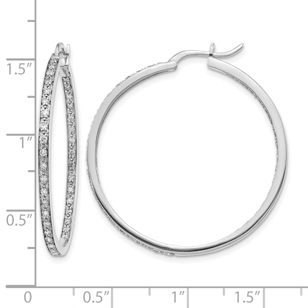 14k White Gold Diamond In/Out Hoop Earrings (EM5423-062-WA)