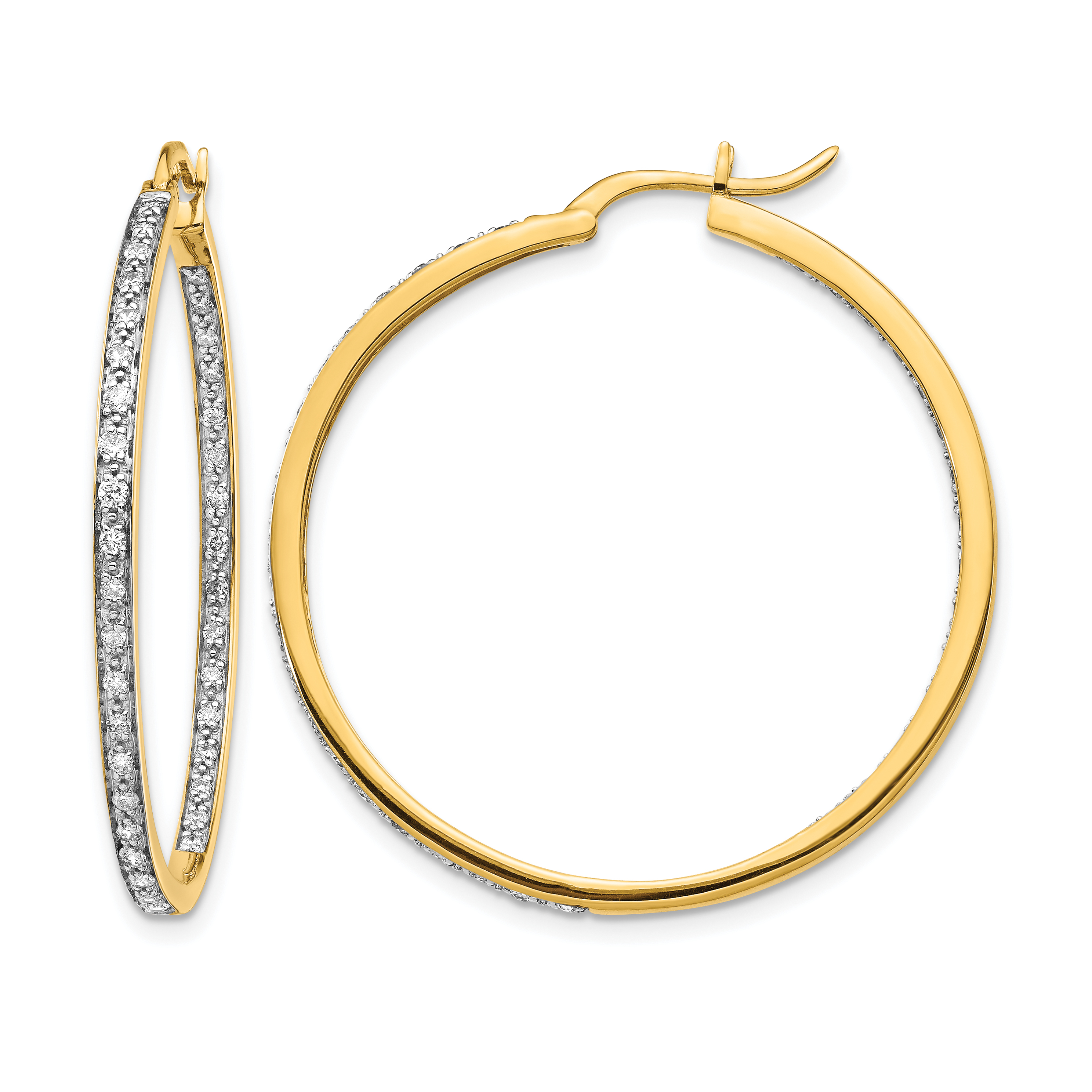 14k Diamond In/Out Hoop Earrings (EM5423-062-YA)