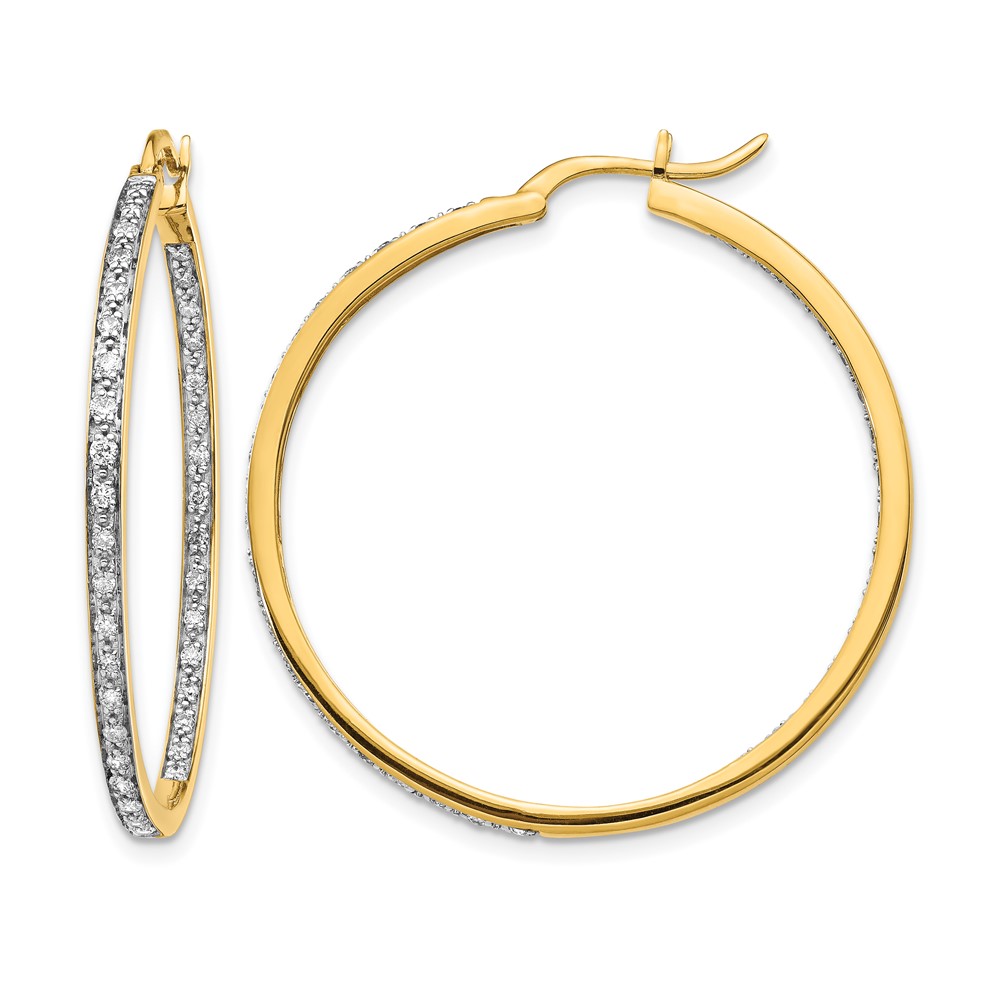14k Diamond In/Out Hoop Earrings (EM5423-062-YA)