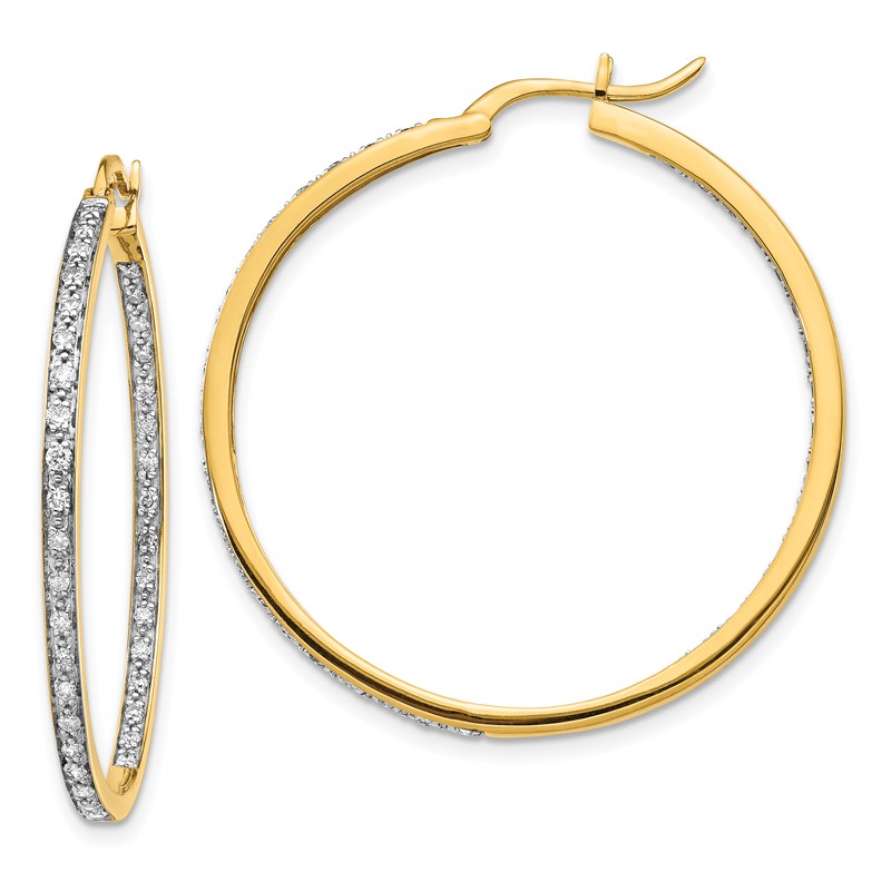 14k 5/8 carat Lab Grown Diamond VS/SI+ G+ Complete In and Out Hoop Earrings