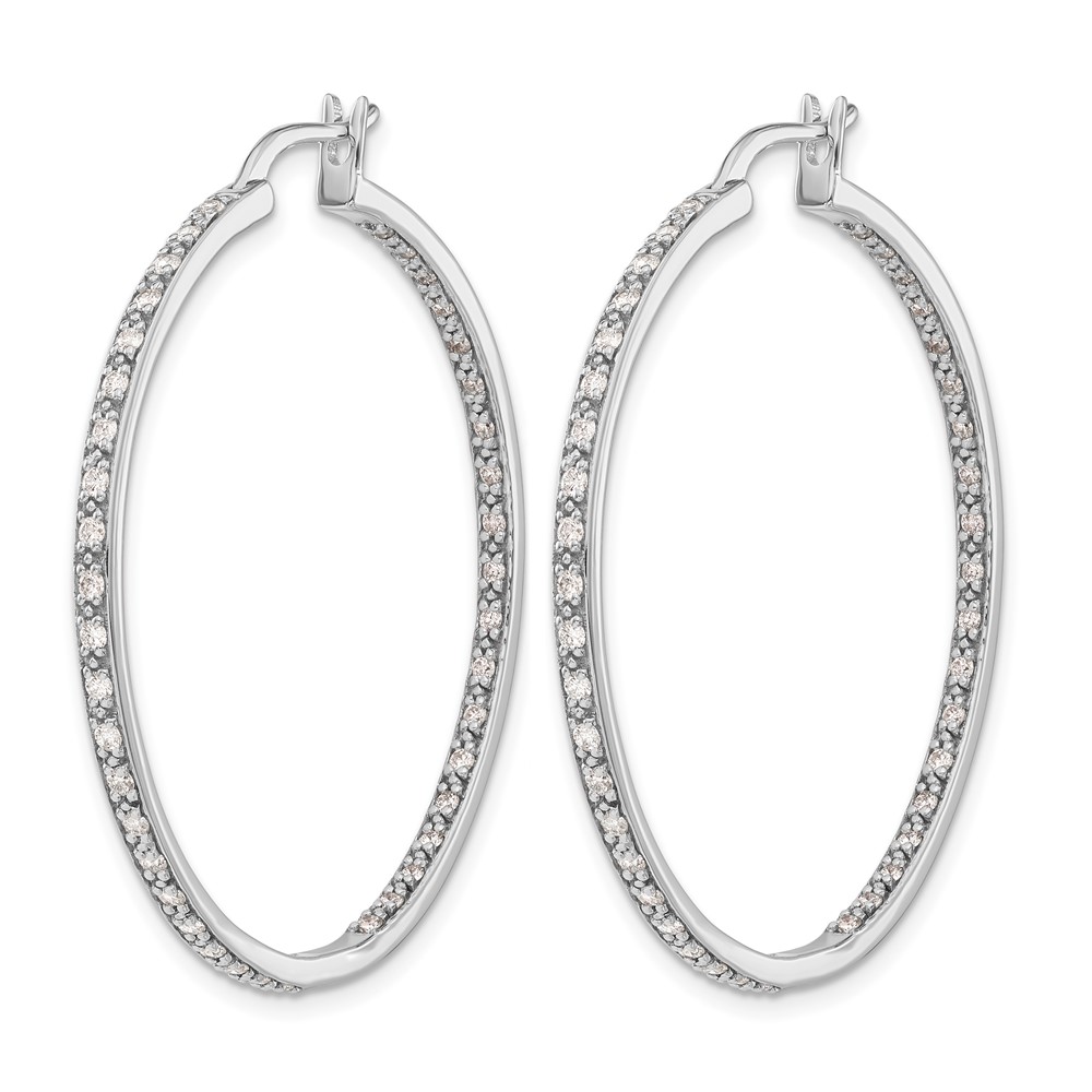 14k White Gold 7/8 carat Lab Grown Diamond VS/SI+ G+ Complete In and Out Hoop Earrings (EM5423-088-WLG)