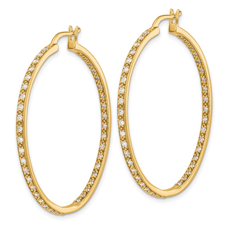 14k 7/8 carat Lab Grown Diamond VS/SI+ G+ Complete In and Out Hoop Earrings